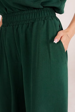 Wide Leg Tencel Trousers Green