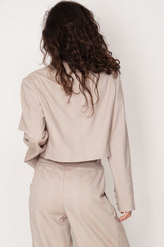 Aspen Cropped Blazer Beige