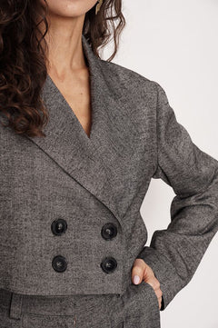 Aspen Cropped Blazer Graphite