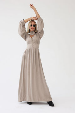 Maribel Maxi Lyocell Dress Beige