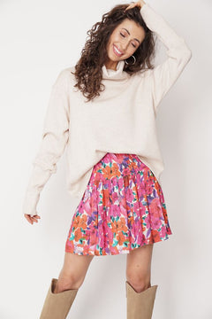 Helen Skirt Flower Print Pink