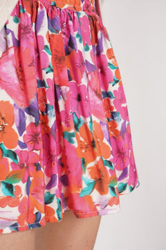 Helen Skirt Flower Print Pink