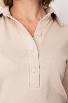 Hill Cotton Longsleeve Top Beige