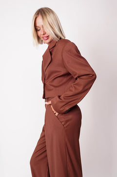 Aspen Cropped Blazer Brown