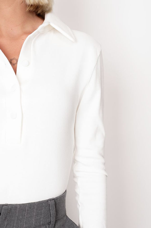 Hill Cotton Longsleeve Top White