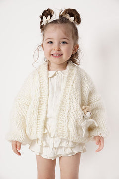 Kids' Bear Handmade Sweater Ecru