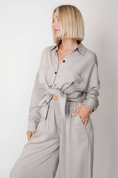 Oversized Tencel Shirt Grey