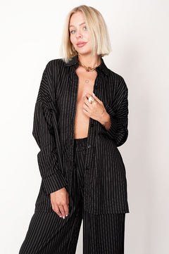 Oversized Viscose Shirt Black