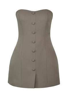 Jagger Strapless Mini Jurk Taupe