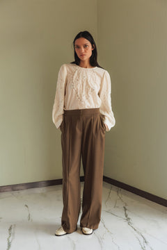 Romantic Embroidered Blouse White