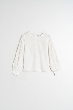 Romantic Embroidered Blouse White