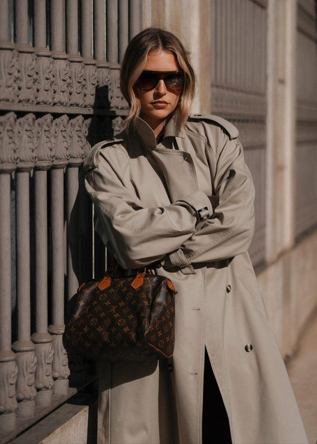 90's Long Trench Coat Beige