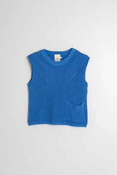 English Rib Knit Vest Klein Blue