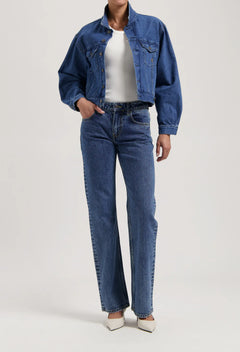 Carry Mid Straight Jeans Stone Vintage