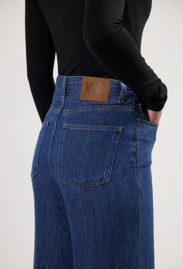 Sara High Loose Flow Jeans Stone Indigo