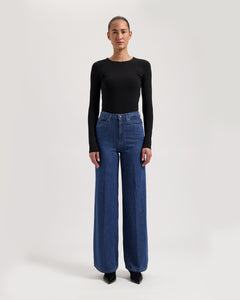 Sara High Loose Flow Jeans Stone Indigo