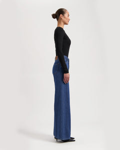 Sara High Loose Flow Jeans Stone Indigo