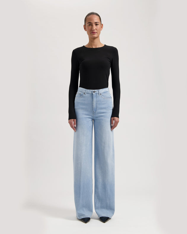 Sara High Loose Flow Jeans Stone Vintage