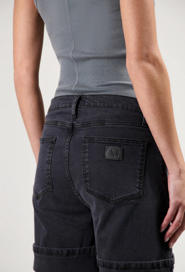 Luna Mid Denim Short Black Vintage