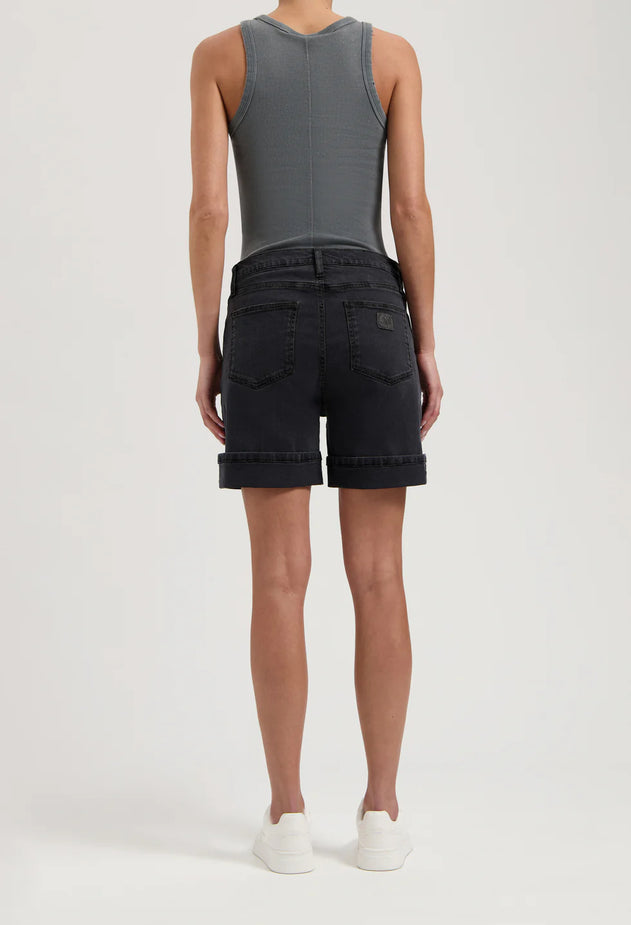 Luna Mid Denim Short Black Vintage