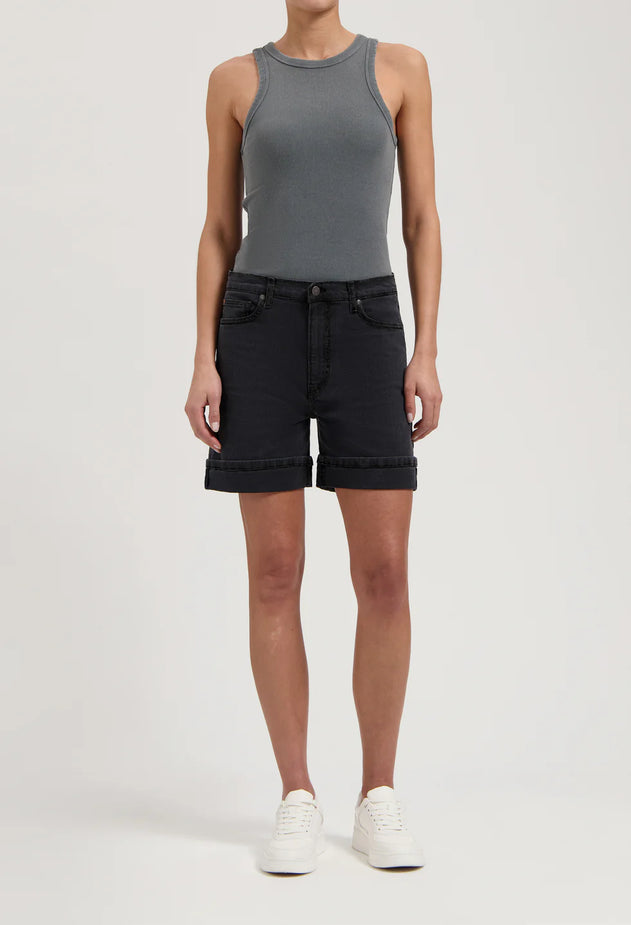 Luna Mid Denim Short Black Vintage