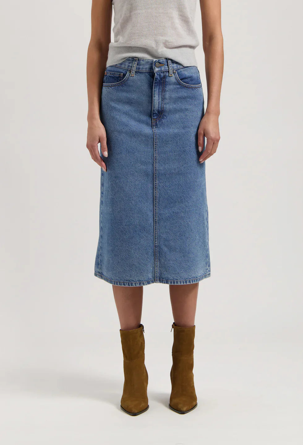 Gwen Spijker midirok Stone Vintage