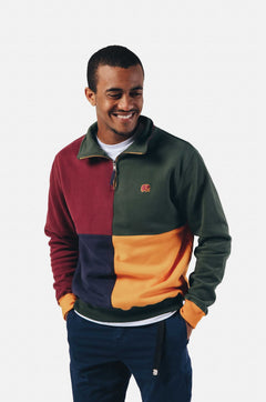 Kleurblok Half Zip Sweater 