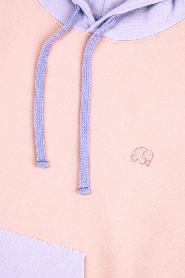 Dames's Oversized Color Block Hoodie Roze