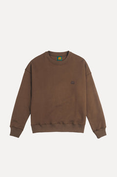Dames biologische essentiële oversized trui cocoa bruin