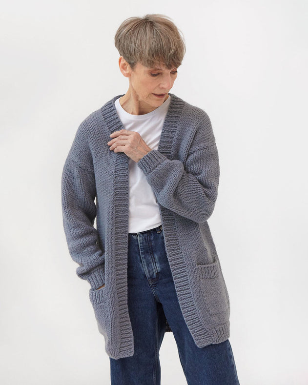 Jurgis Wool Cardigan Gray