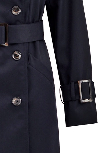 Enteliér Wollen Trenchcoat Marineblauw