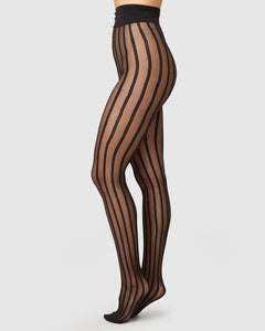 Siri Stripe Tights Black