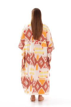 Embroidered Kaftan Orange