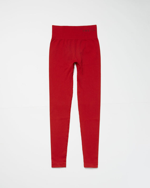 Tyra Rib Leggings Sharp Red