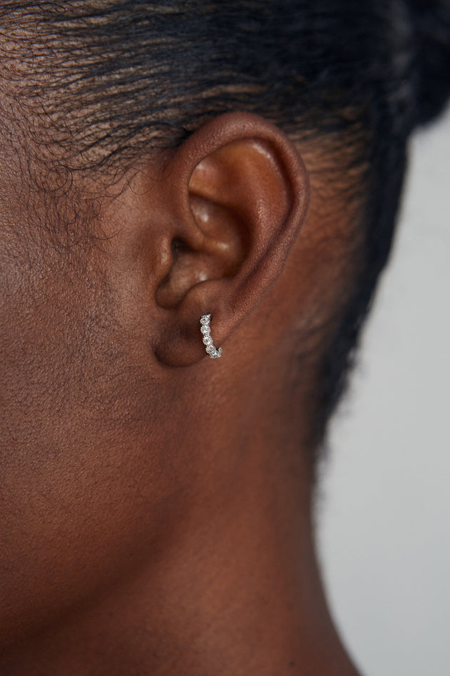 Mini Hoopie Single Earring Silver