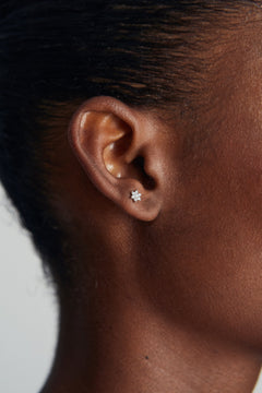 Snow Flake Single Earring Silver