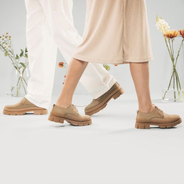 Arum Beige Chunky Derby Vegan Schoenen