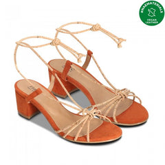 Holly Oranje Vegan Heeled Cross Sandalen