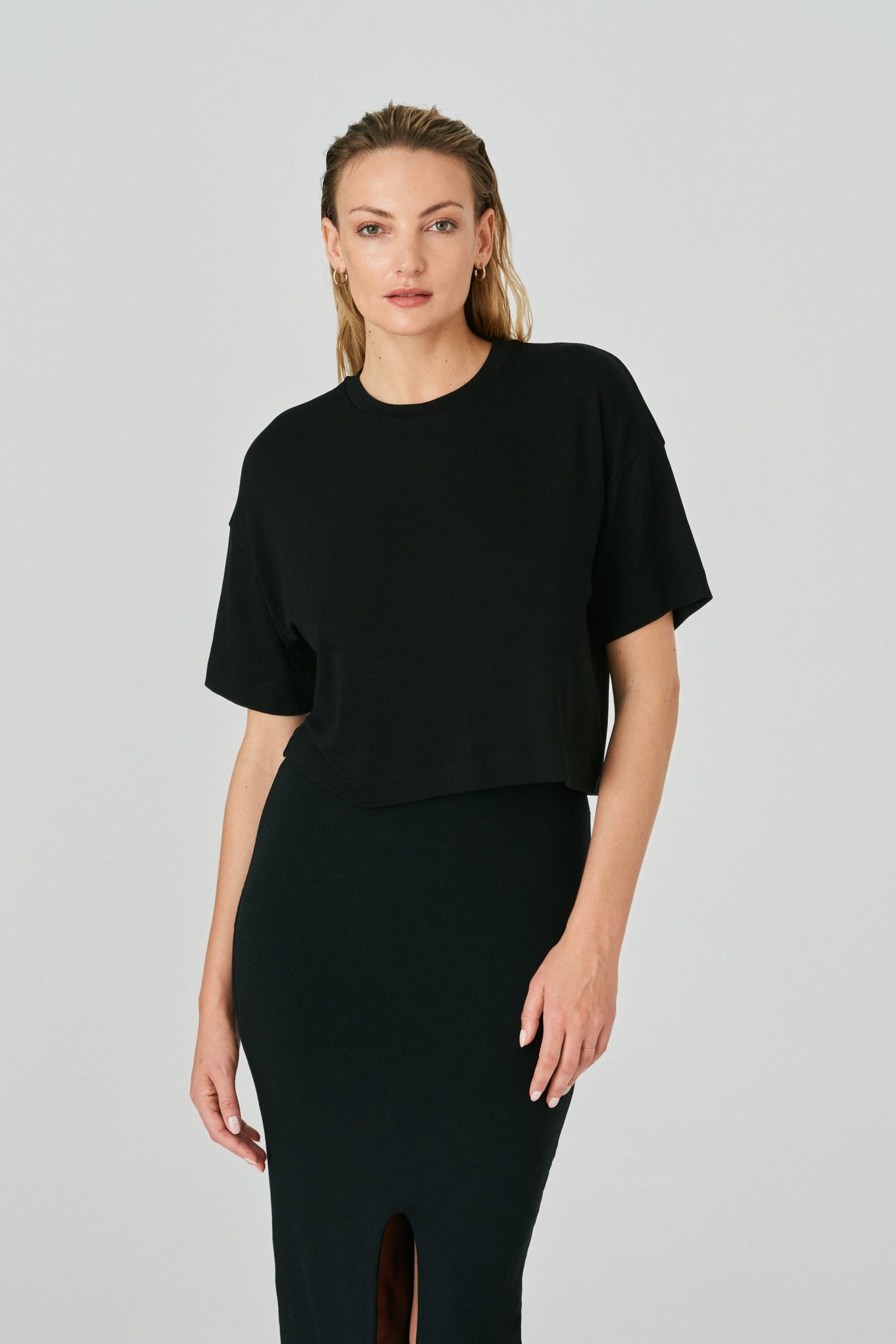 Losse gebreide top Zwart