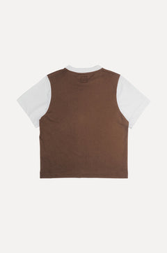 Dames's Color Block T-Shirt Cocoa Brown