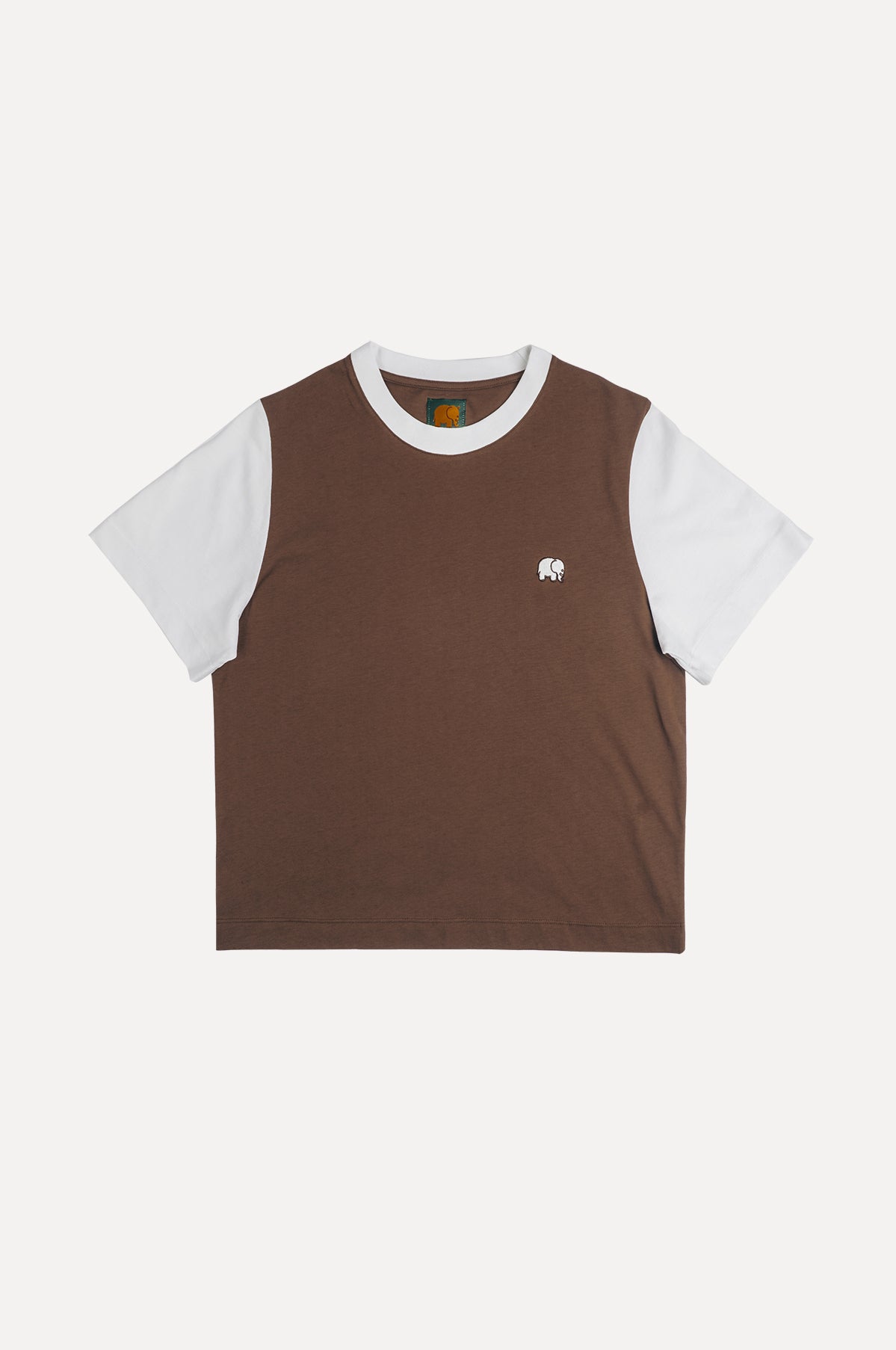 Dames's Color Block T-Shirt Cocoa Brown