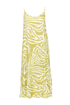 Amaya Printed Midi Dress Celery Green