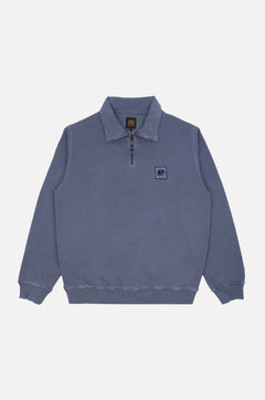 Sauce Loopback Pigment Dyed Quarter Zip Sweater Faded Navy