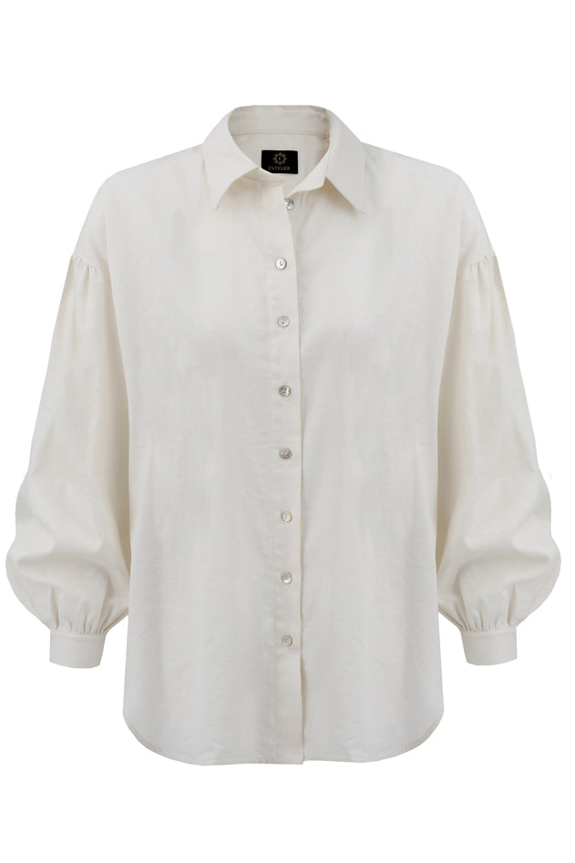 Summer Linen Button-up Shirt White