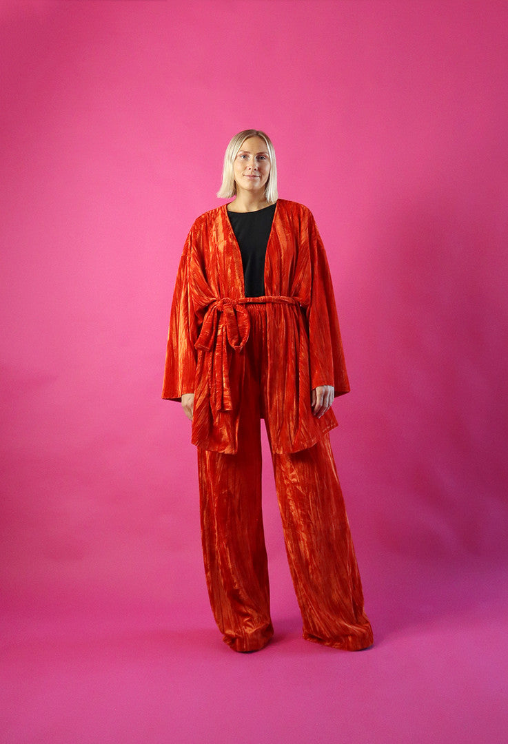 Velvet Kimono Orange