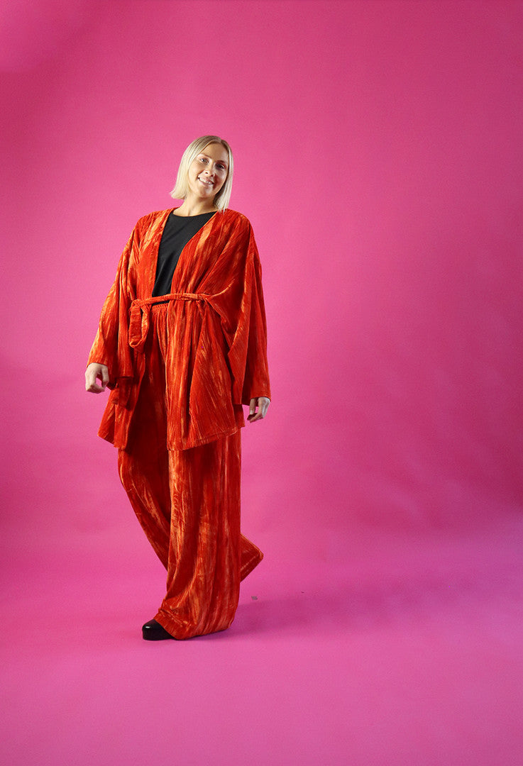 Velvet Kimono Orange