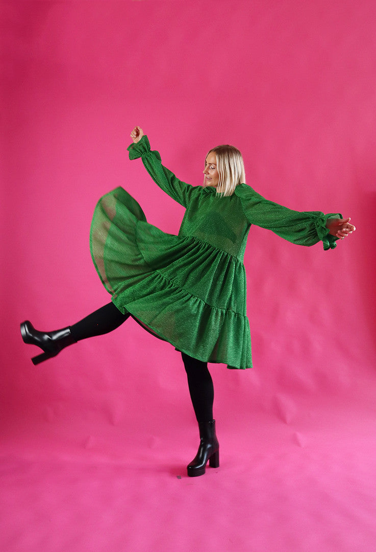 Dishy Dress Glitter Green