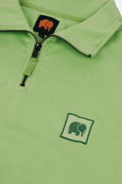 Men's Sauce Pigment Quarter Zip Sweater Spring Green