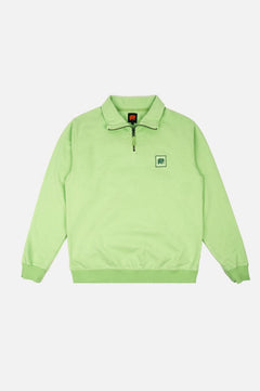 Men's Sauce Pigment Quarter Zip Sweater Spring Green