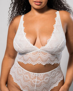 Kanten dompel bralette top blanche wit